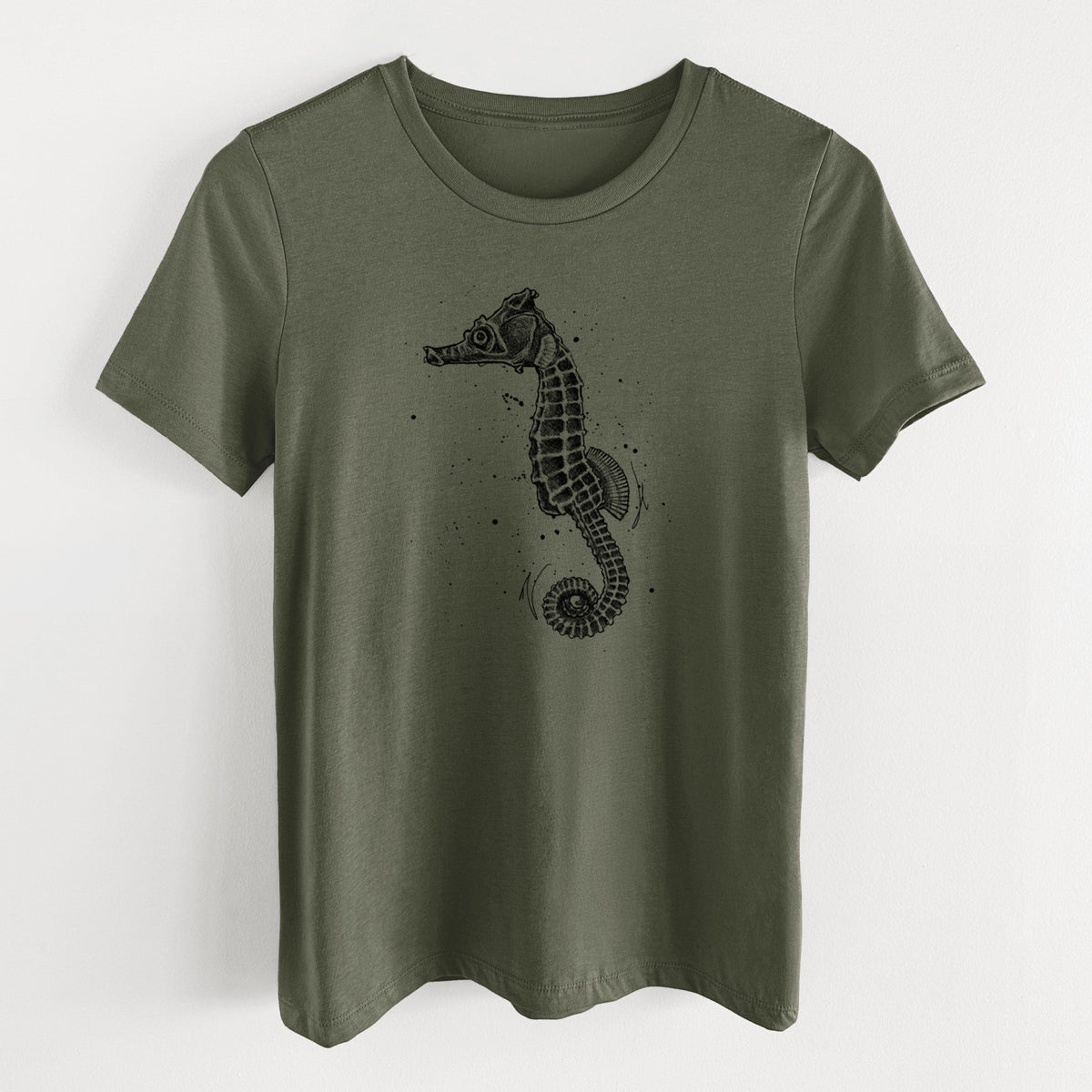 Hippocampus ingens - Pacific Seahorse - Women's Lightweight Relaxed Fit 100% Cotton Crewneck