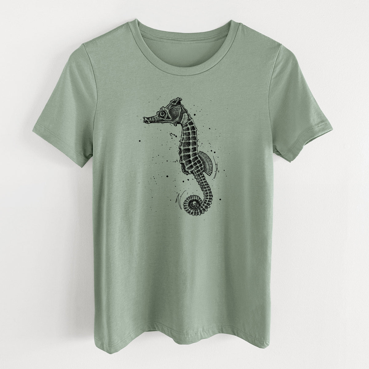 Hippocampus ingens - Pacific Seahorse - Women's Lightweight Relaxed Fit 100% Cotton Crewneck