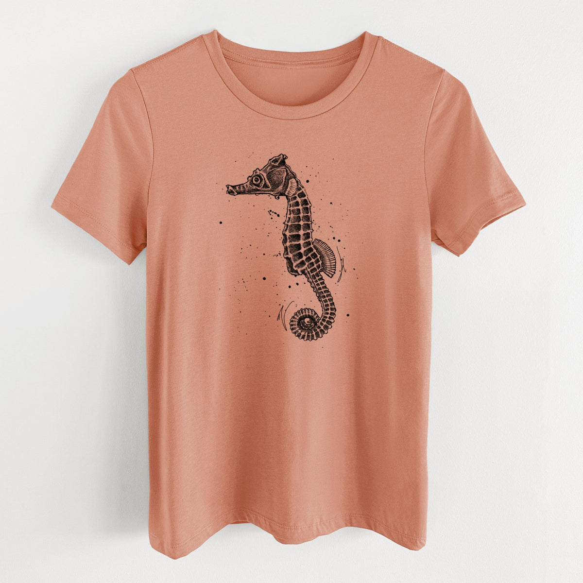 Hippocampus ingens - Pacific Seahorse - Women's Lightweight Relaxed Fit 100% Cotton Crewneck