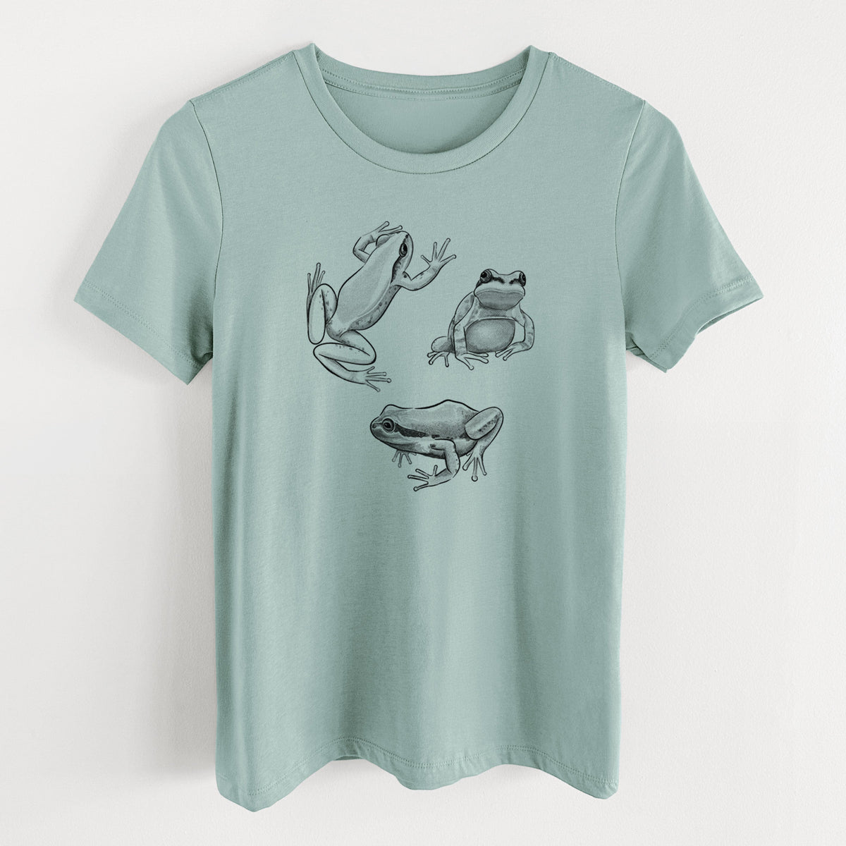 Pacific Tree Frogs - Pseudacris regilla - Women's Lightweight Relaxed Fit 100% Cotton Crewneck