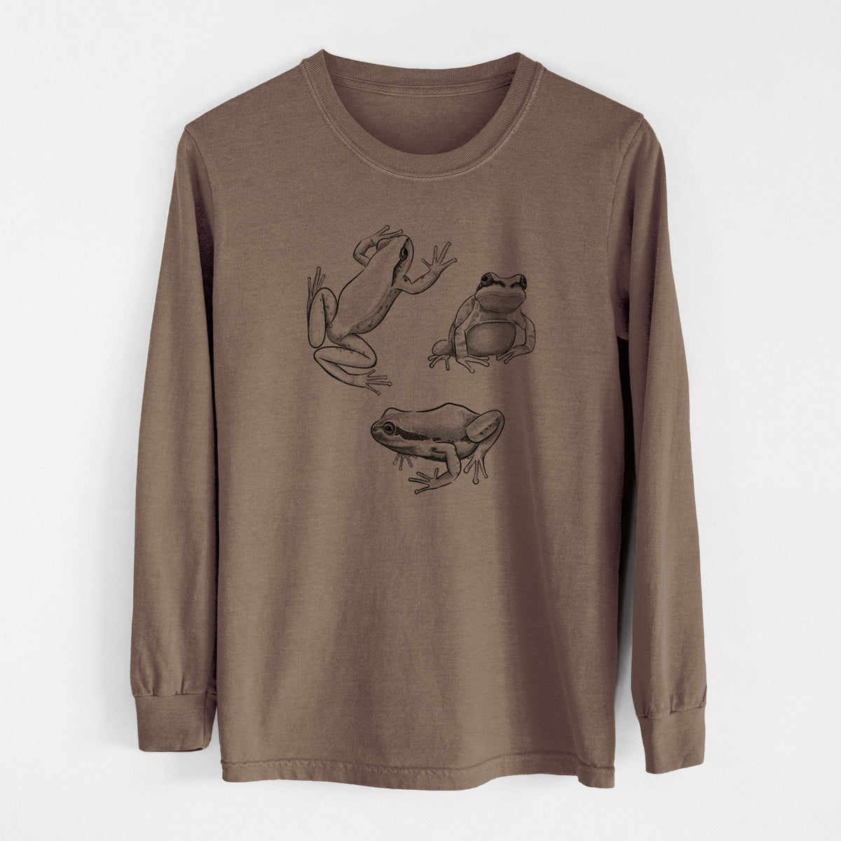 Pacific Tree Frogs - Pseudacris regilla - Unisex Comfort Colors 100% Cotton Long Sleeve