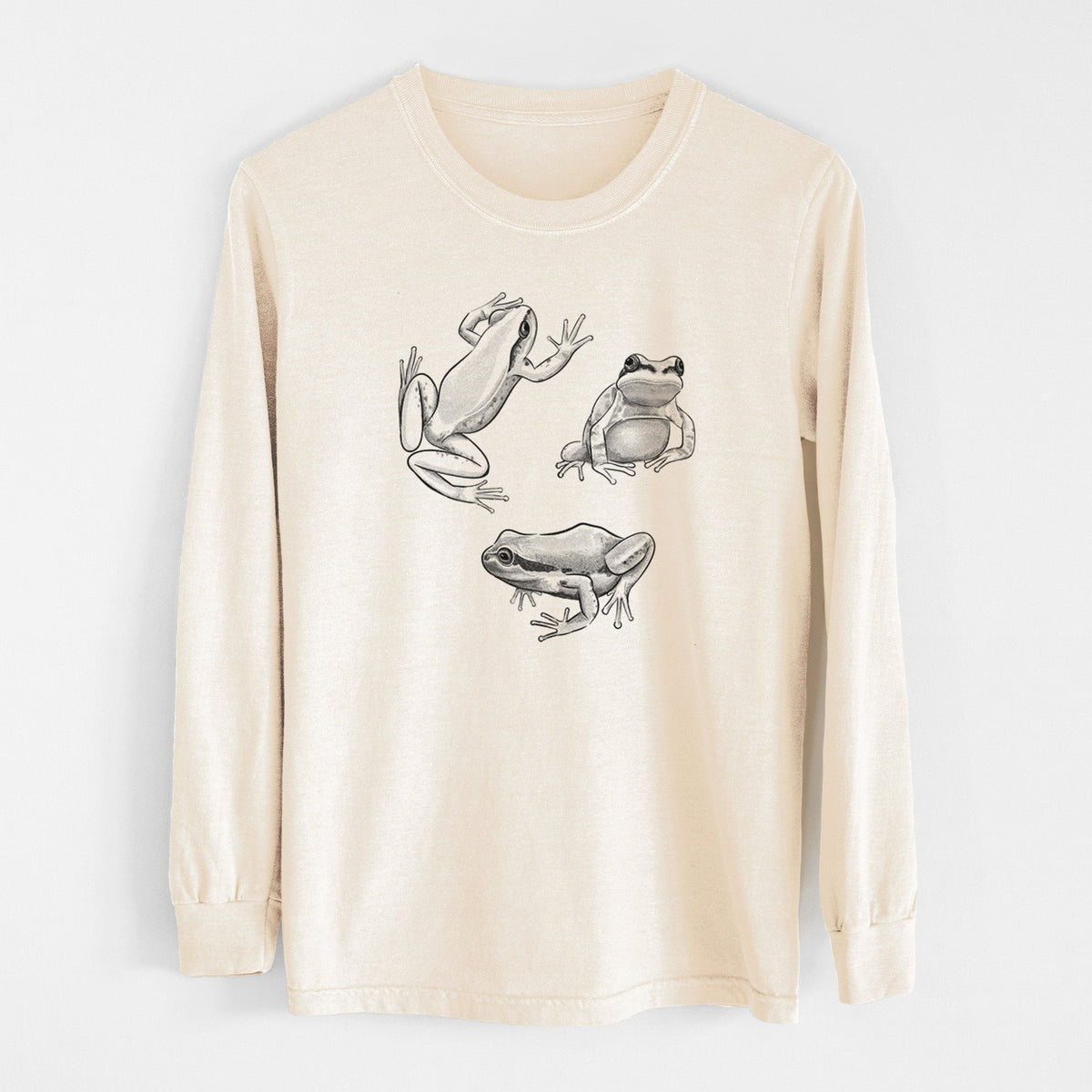 Pacific Tree Frogs - Pseudacris regilla - Unisex Comfort Colors 100% Cotton Long Sleeve