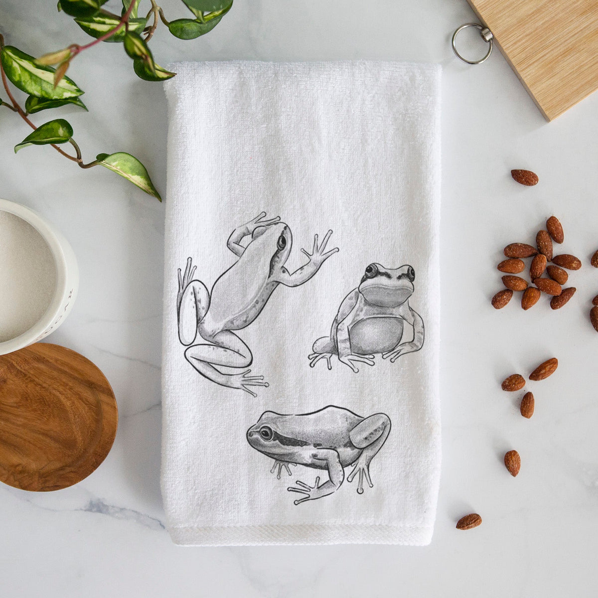 Pacific Tree Frogs - Pseudacris regilla Premium Decorative Hand Towel