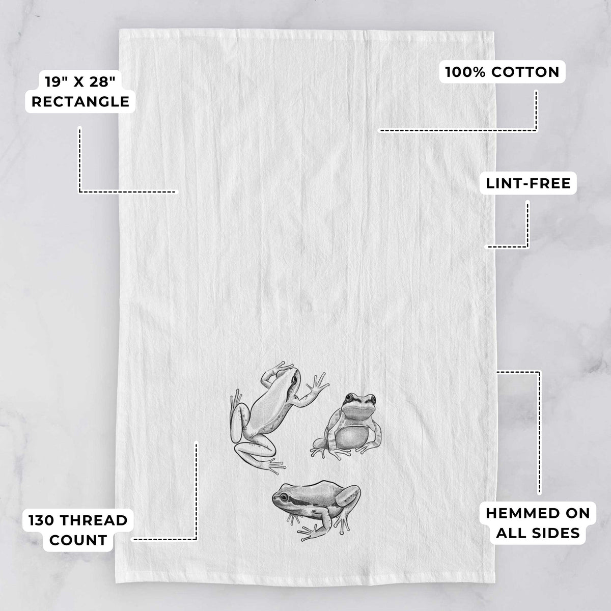 Pacific Tree Frogs - Pseudacris regilla Tea Towel