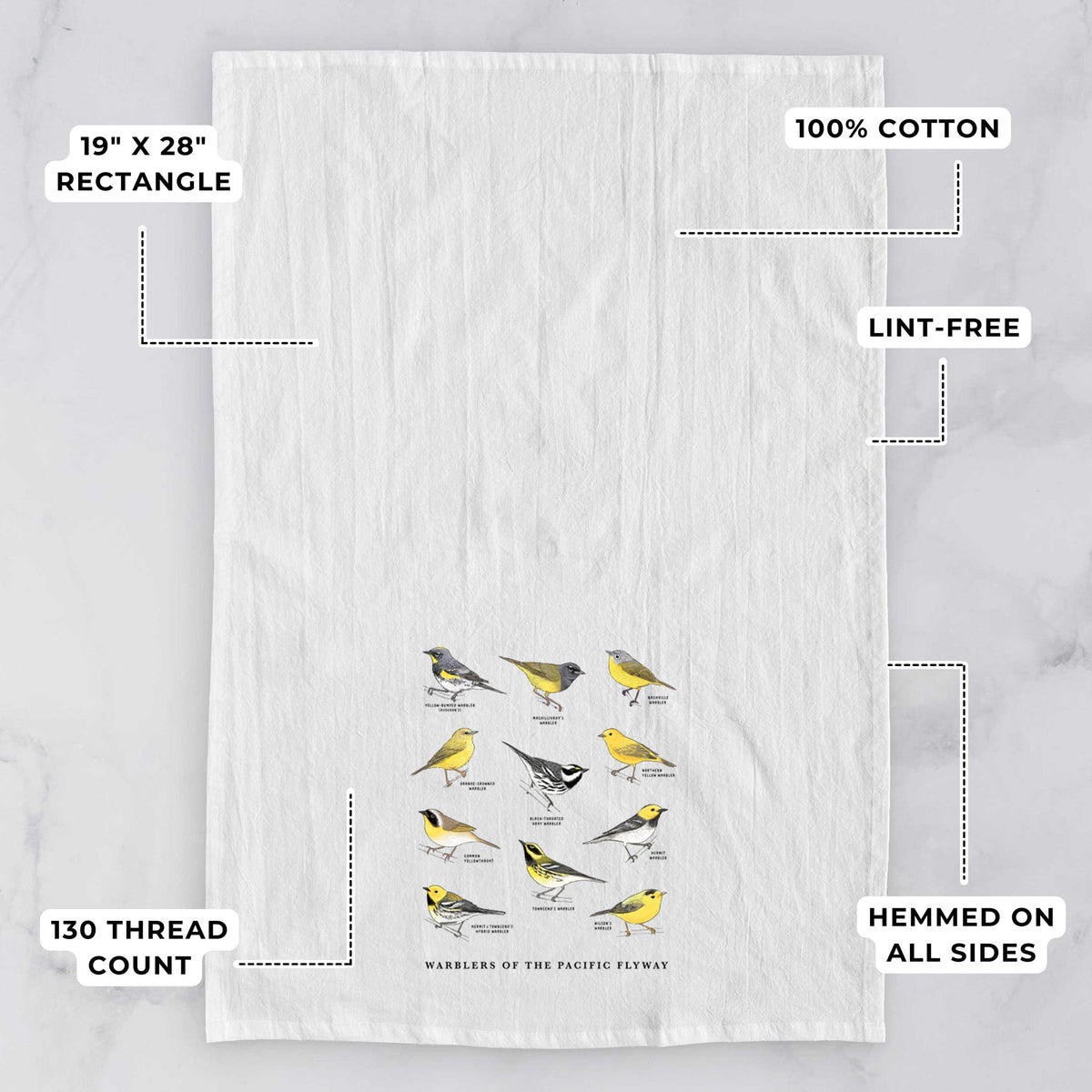 Warblers of the Pacific Flyway Tea Towel