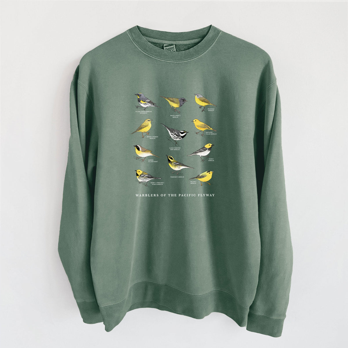 Warblers of the Pacific Flyway - Unisex Pigment Dyed Crew Sweatshirt
