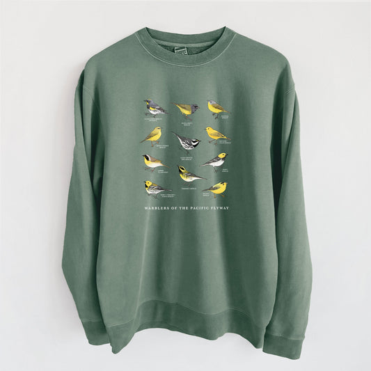 Warblers of the Pacific Flyway - Unisex Pigment Dyed Crew Sweatshirt