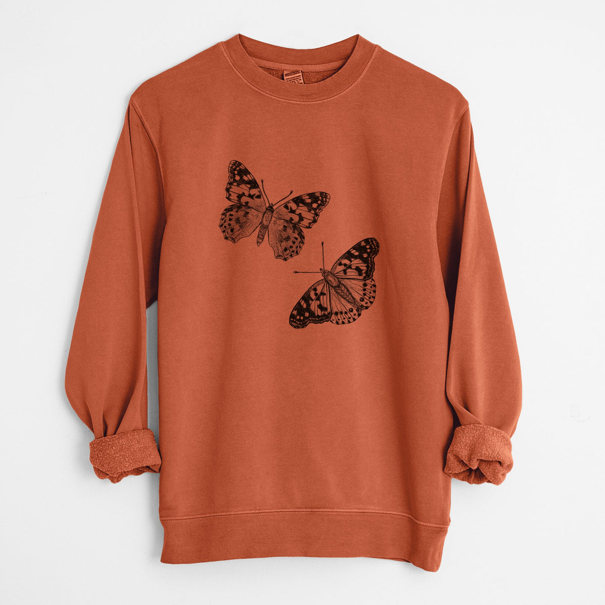 Painted Lady Butterflies - Unisex Pigment Dyed Crew Sweatshirt