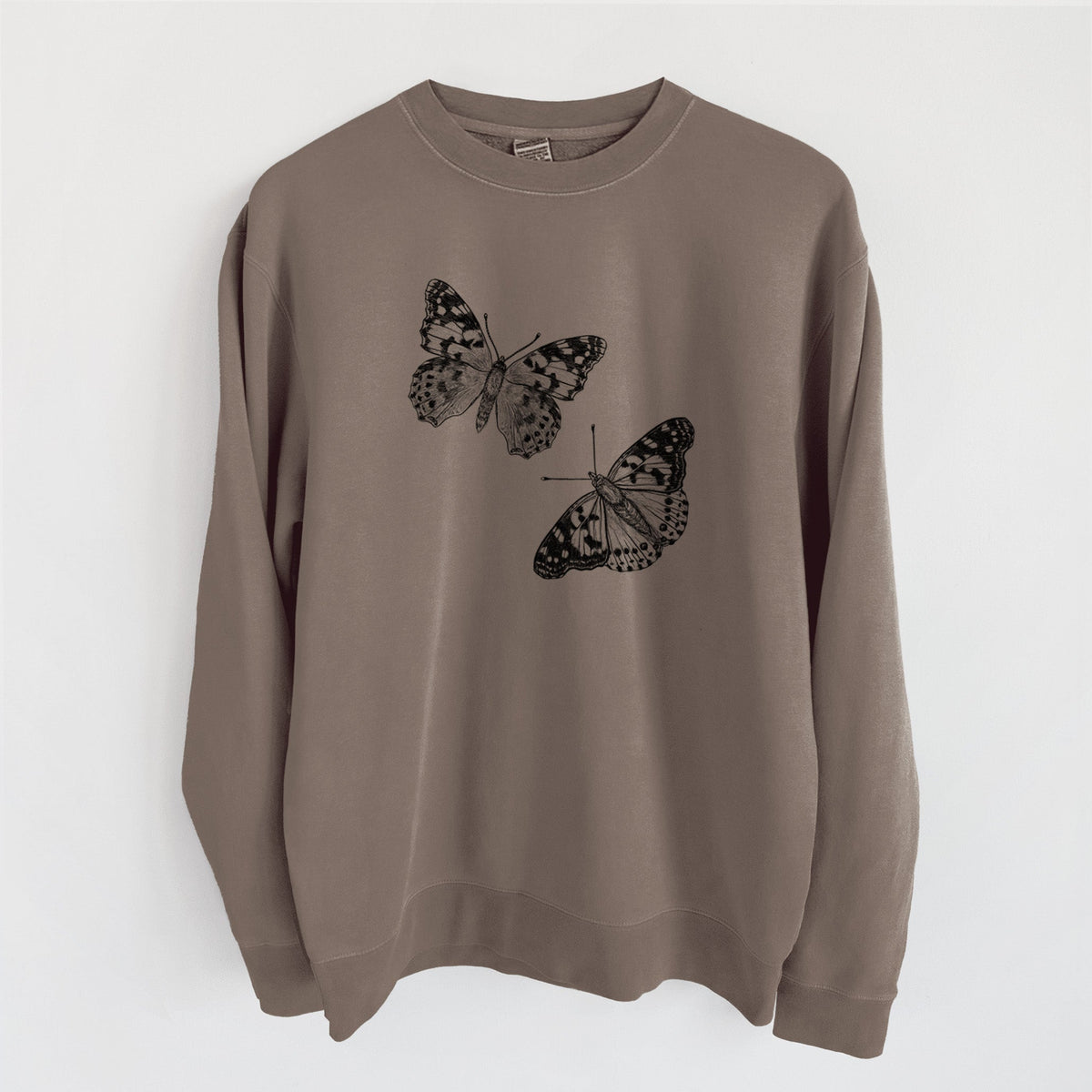 Painted Lady Butterflies - Unisex Pigment Dyed Crew Sweatshirt