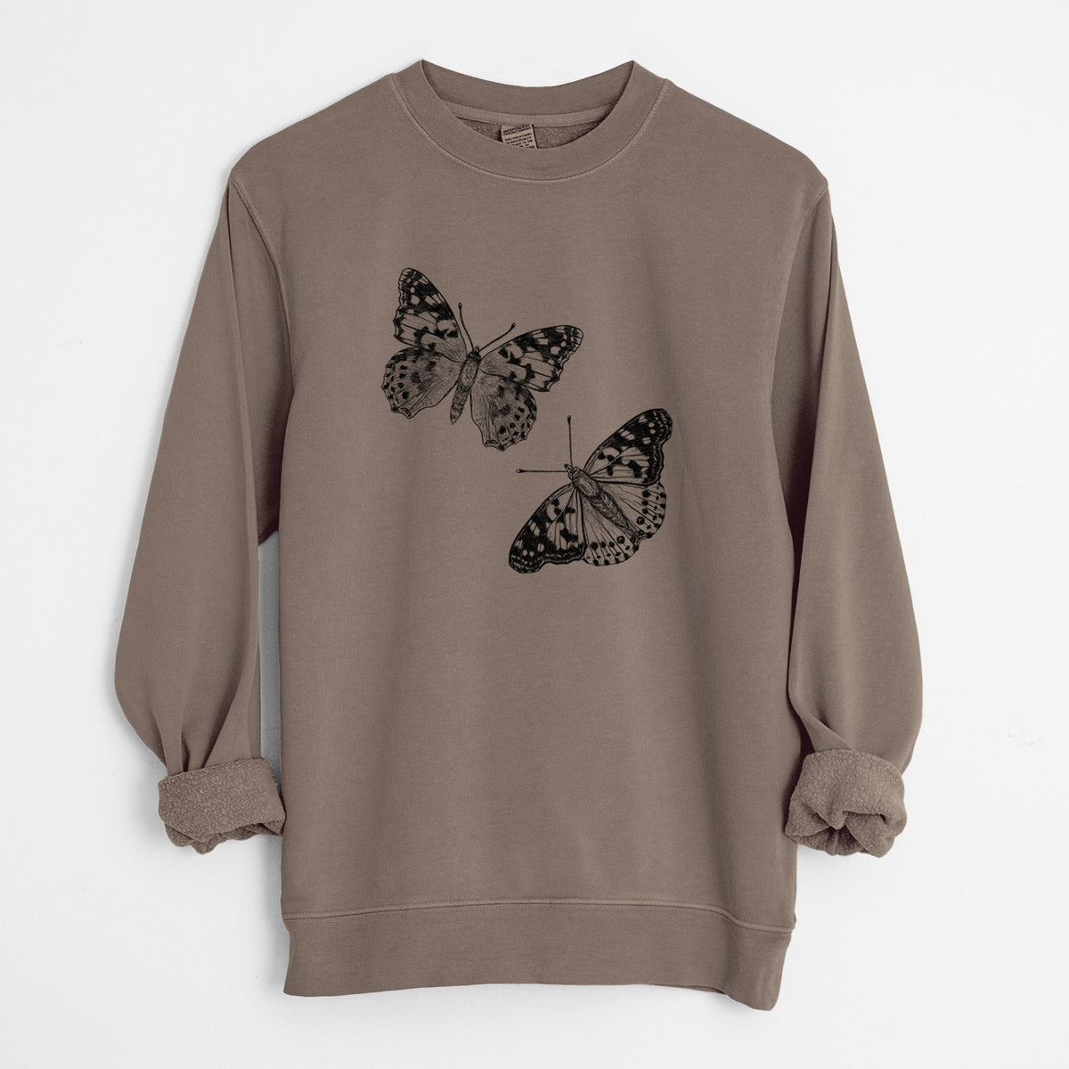 Painted Lady Butterflies - Unisex Pigment Dyed Crew Sweatshirt
