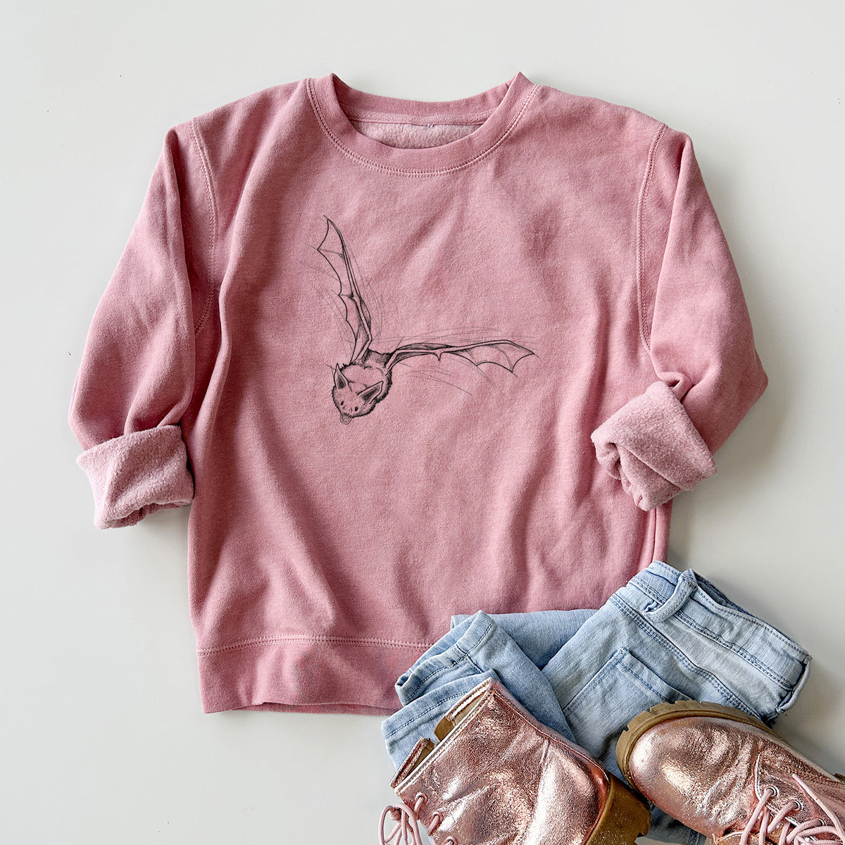 Pallid Bat - Antrozous pallidus - Youth Lightweight Crewneck Sweatshirt