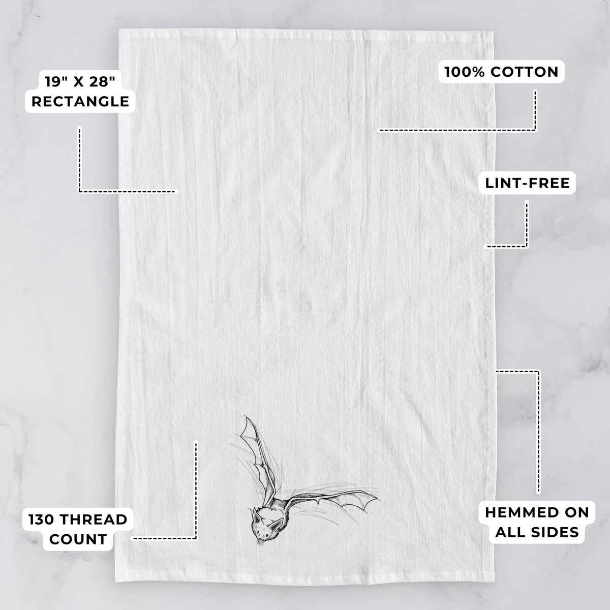 Pallid Bat - Antrozous pallidus Tea Towel