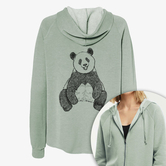 Ailuropoda melanoleuca - Giant Panda Sitting - Women's Cali Wave Zip-Up Sweatshirt