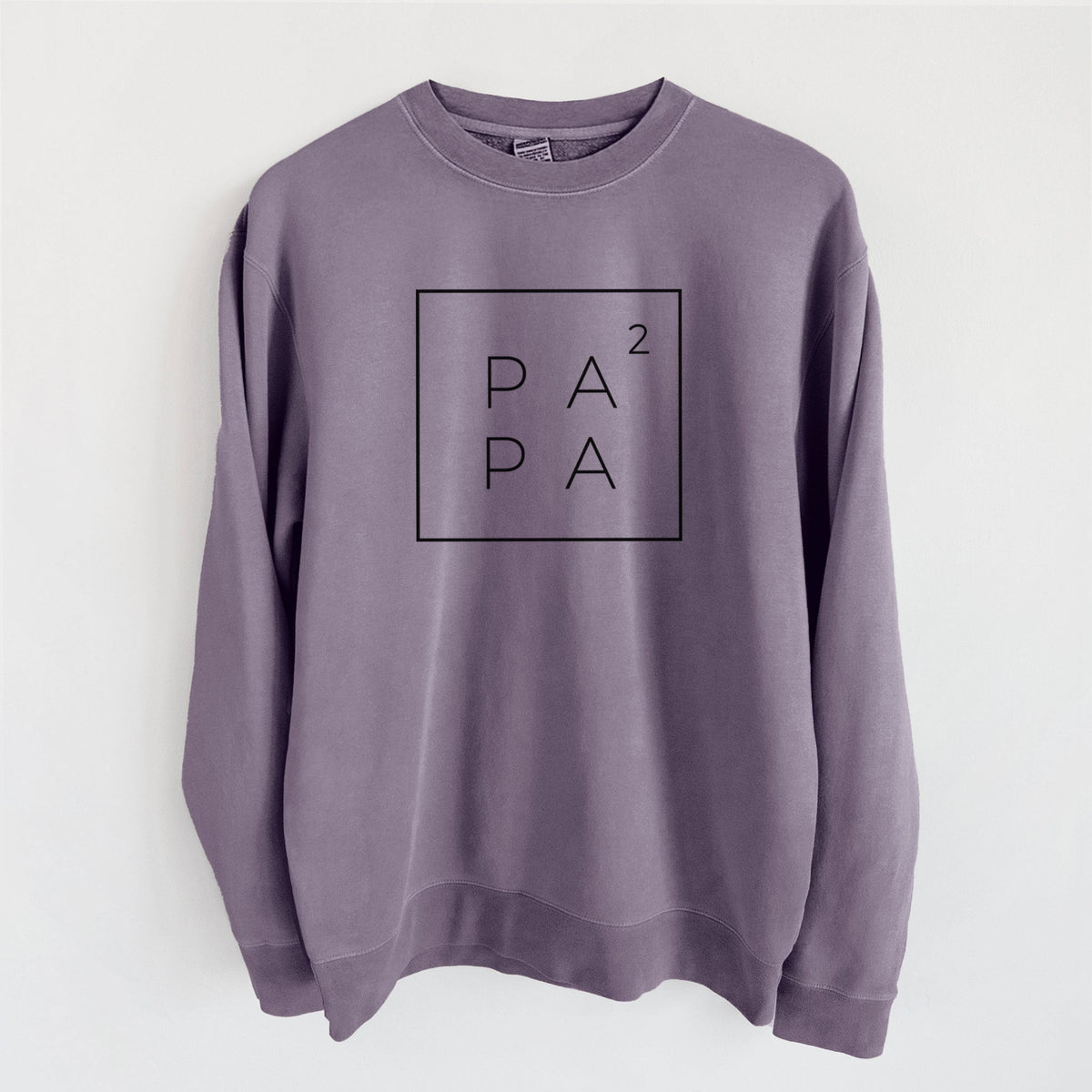 Papa to the 2nd Power Boxed - Unisex Pigment Dyed Crew Sweatshirt