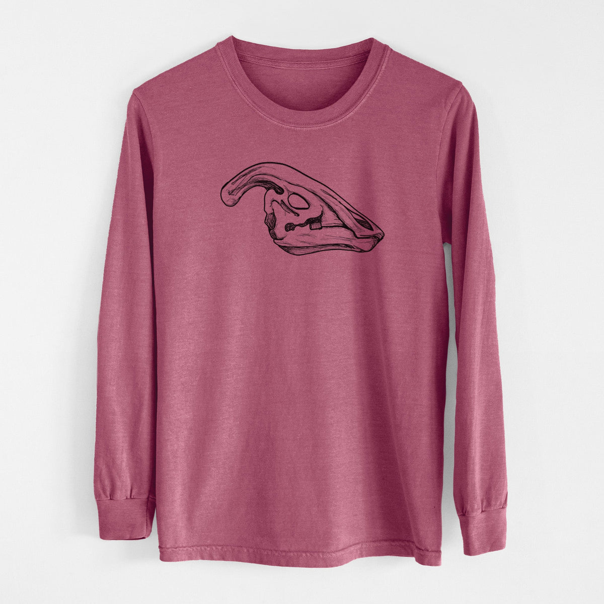 Parasaurolophus Skull - Men's Heavyweight 100% Cotton Long Sleeve