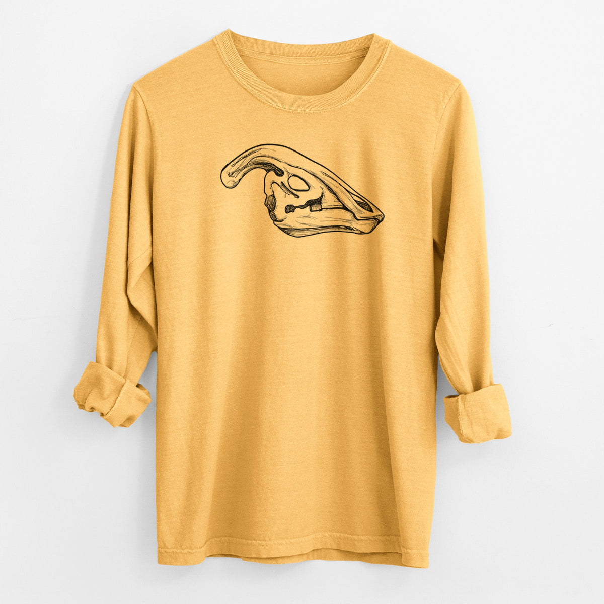 Parasaurolophus Skull - Men's Heavyweight 100% Cotton Long Sleeve