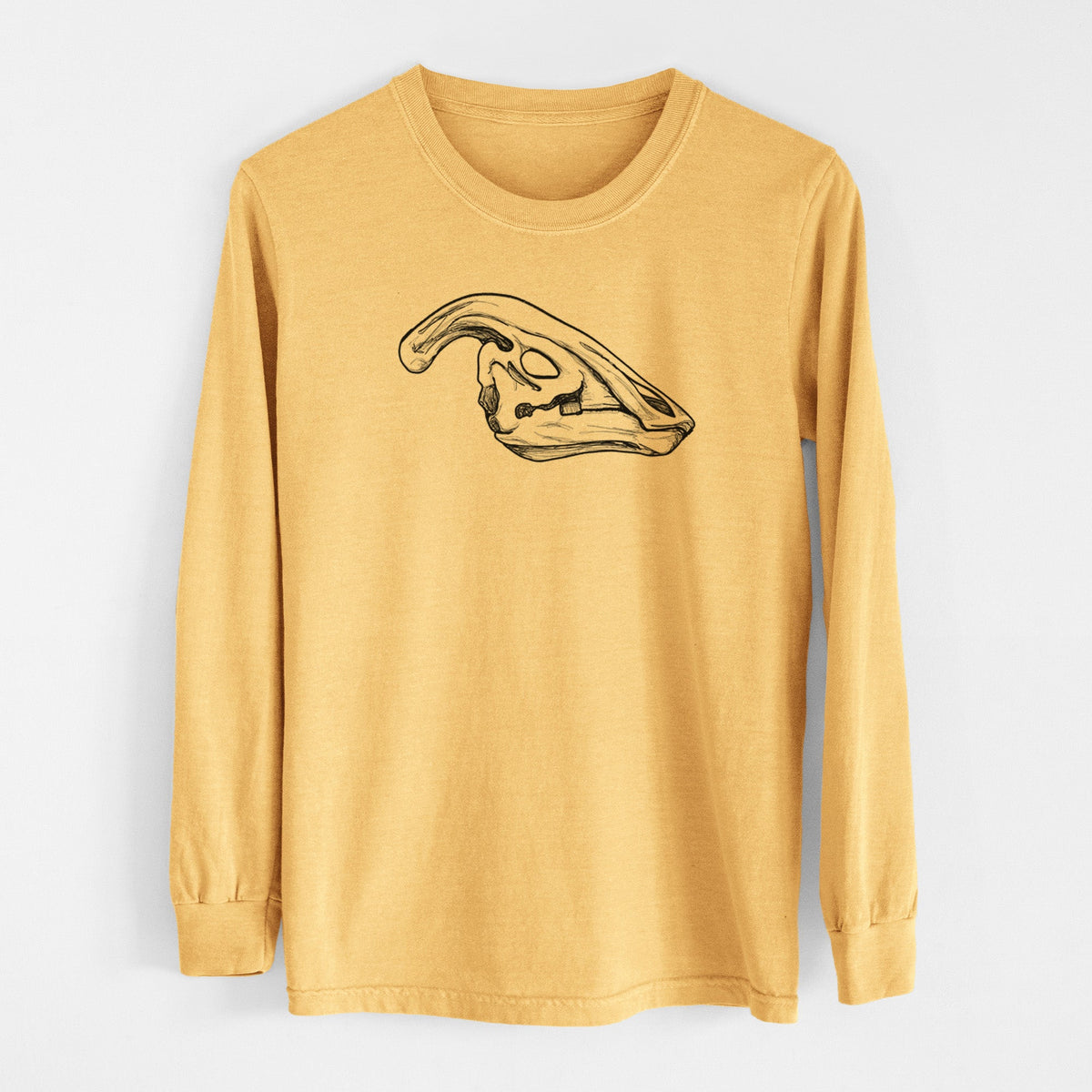 Parasaurolophus Skull - Men's Heavyweight 100% Cotton Long Sleeve