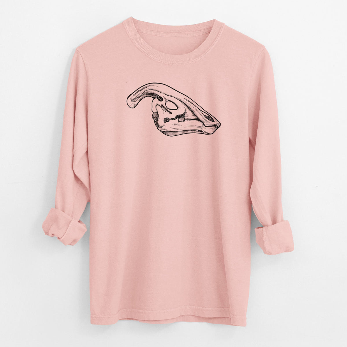 Parasaurolophus Skull - Men's Heavyweight 100% Cotton Long Sleeve
