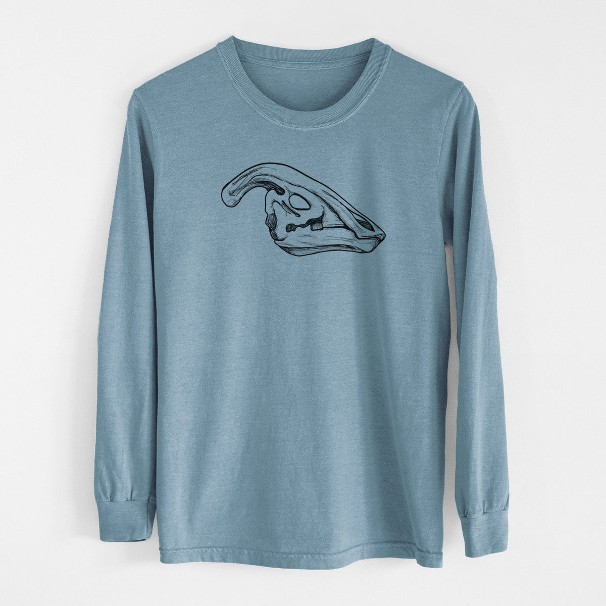 Parasaurolophus Skull - Men's Heavyweight 100% Cotton Long Sleeve