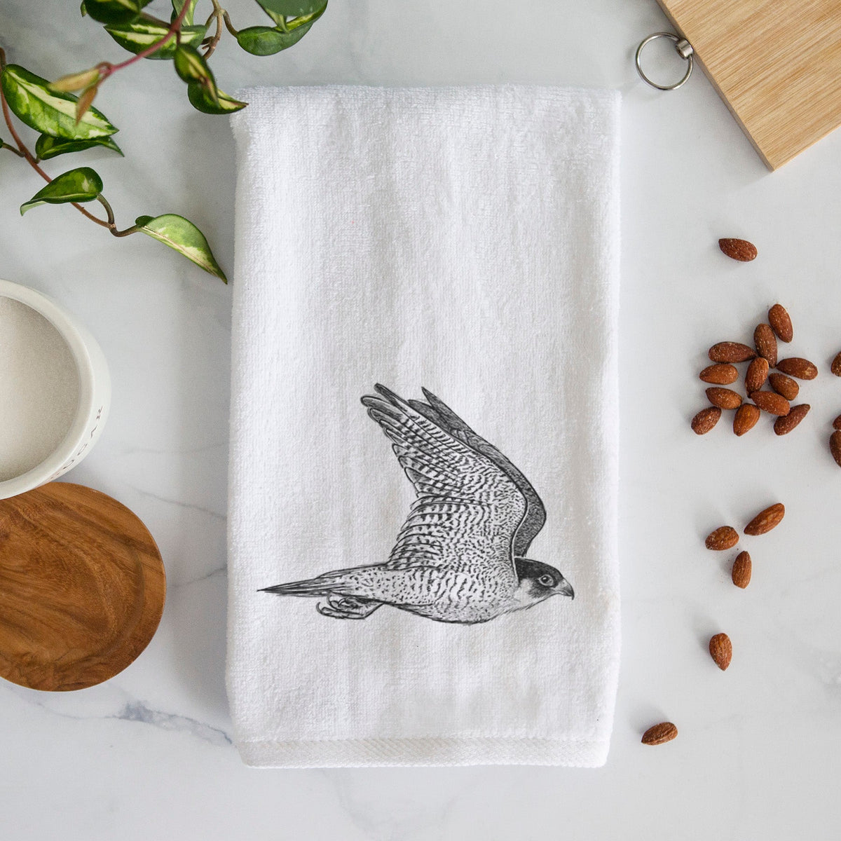 Flying Peregrine - Falco peregrinus Premium Decorative Hand Towel