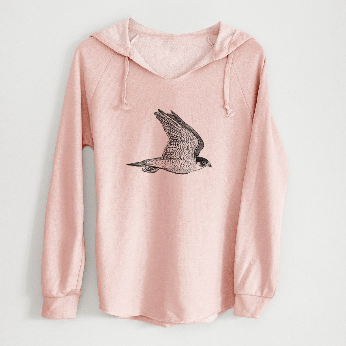 Flying Peregrine - Falco peregrinus - Cali Wave Hooded Sweatshirt