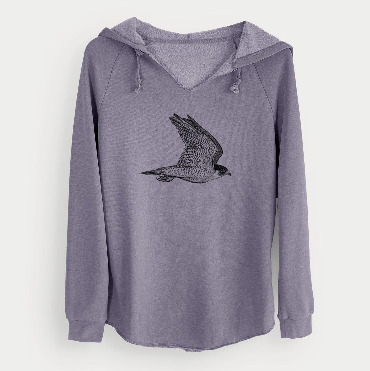 Flying Peregrine - Falco peregrinus - Cali Wave Hooded Sweatshirt