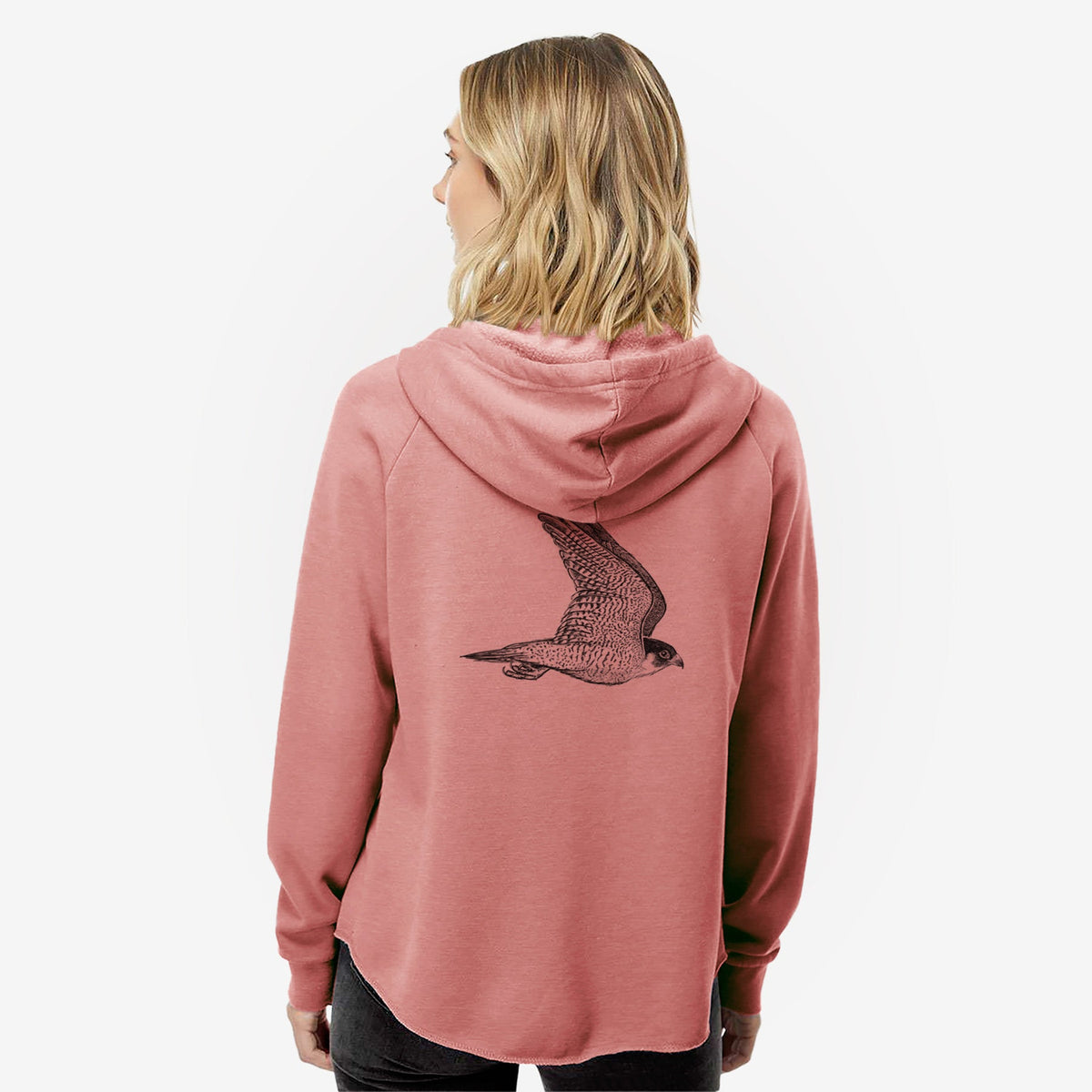 Flying Peregrine - Falco peregrinus - Women's Cali Wave Zip-Up Sweatshirt