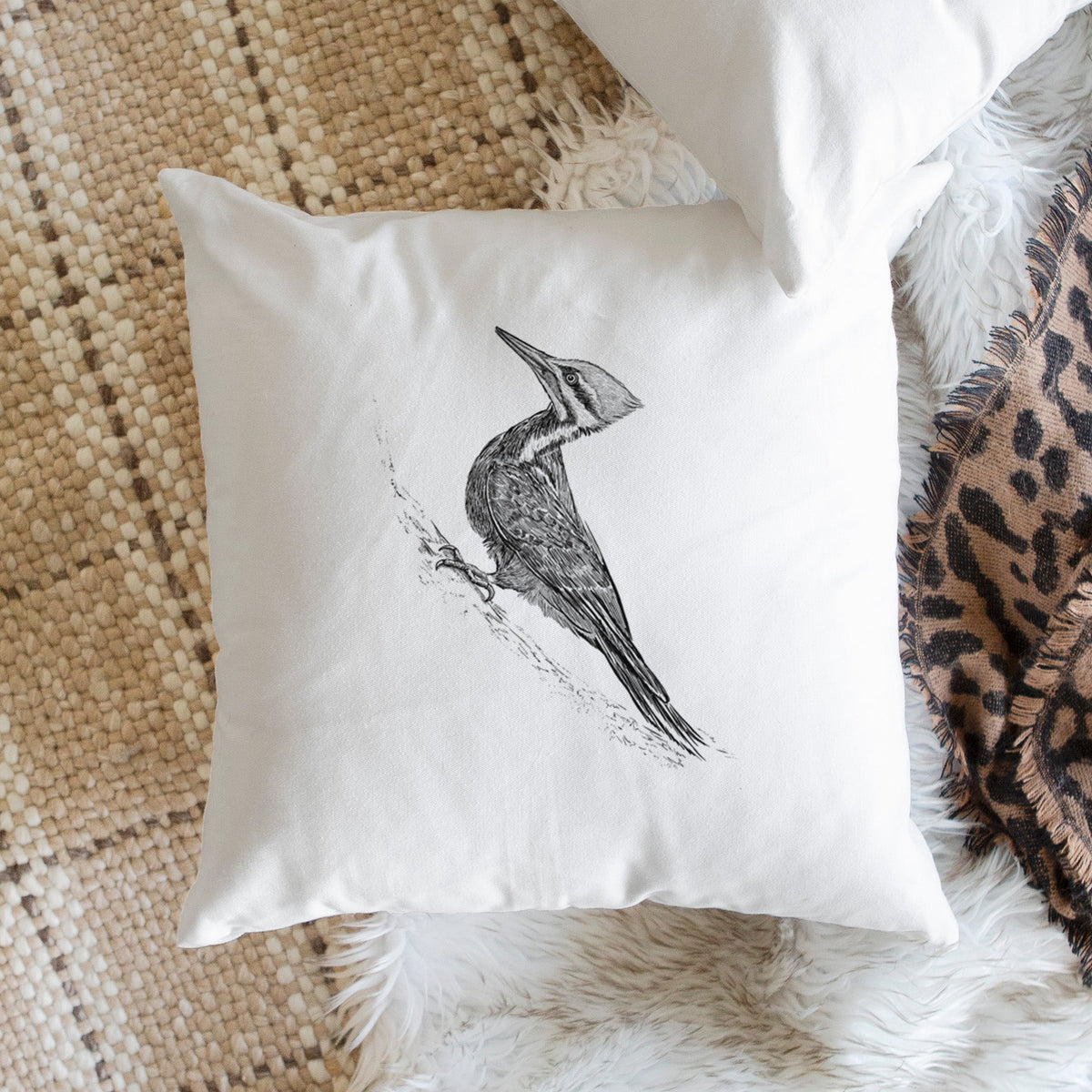 Pileated Woodpecker - Dryocopus pileatus - Throw Pillow Cover