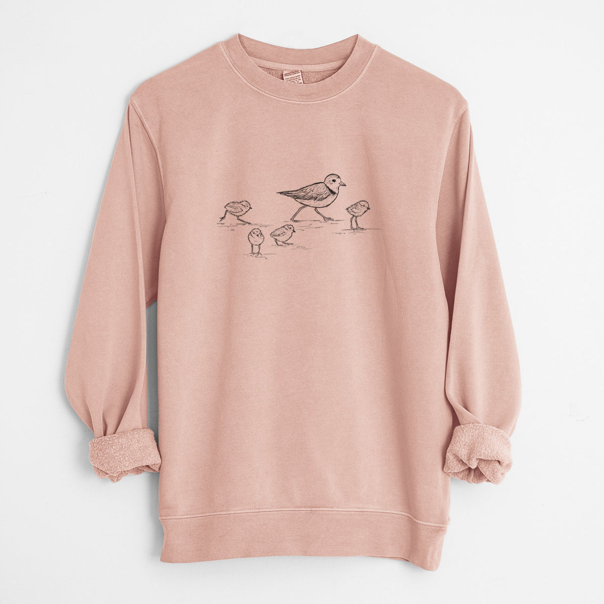 Piping Plovers - Charadrius melodus - Unisex Pigment Dyed Crew Sweatshirt