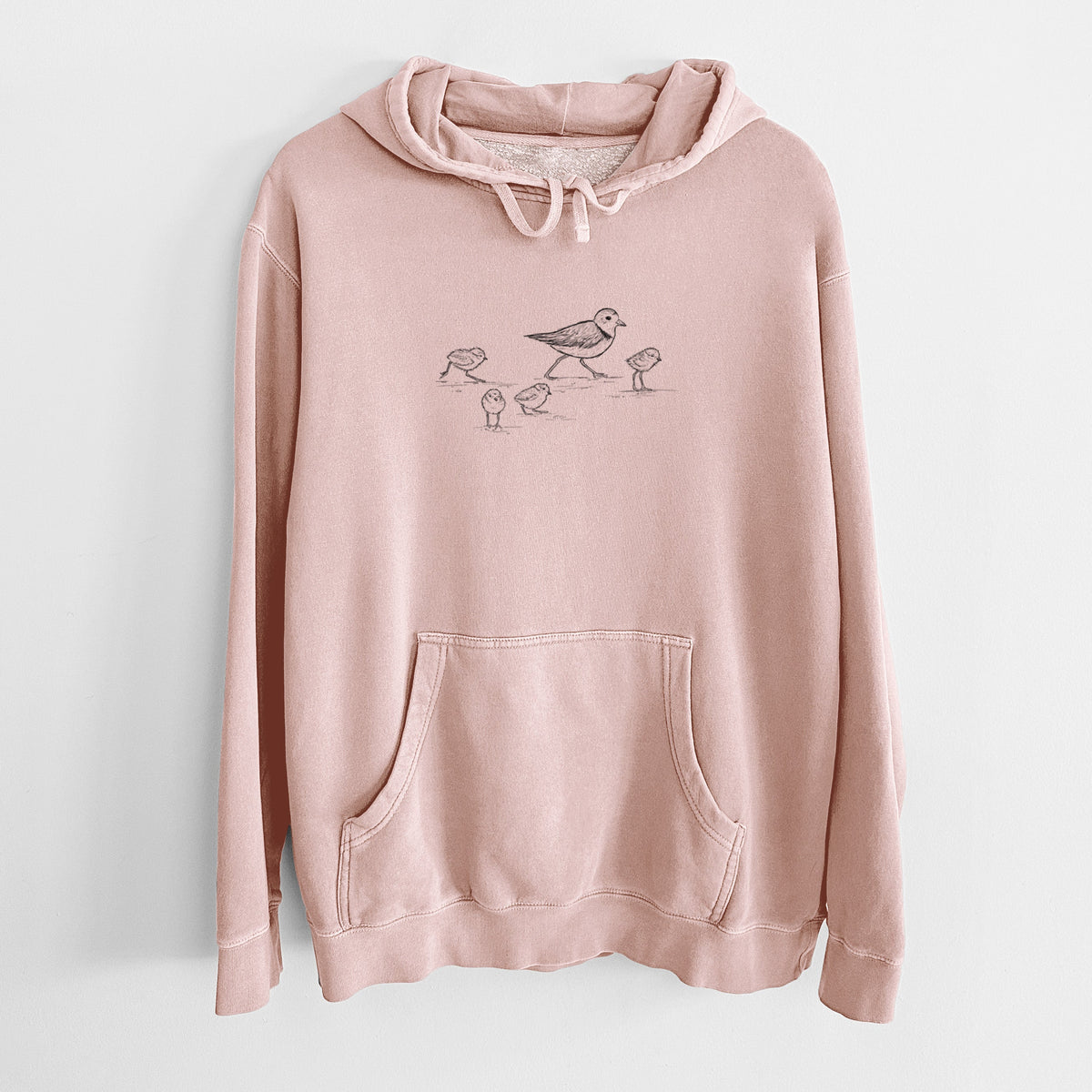 Piping Plovers - Charadrius melodus - Unisex Pigment Dyed Hoodie