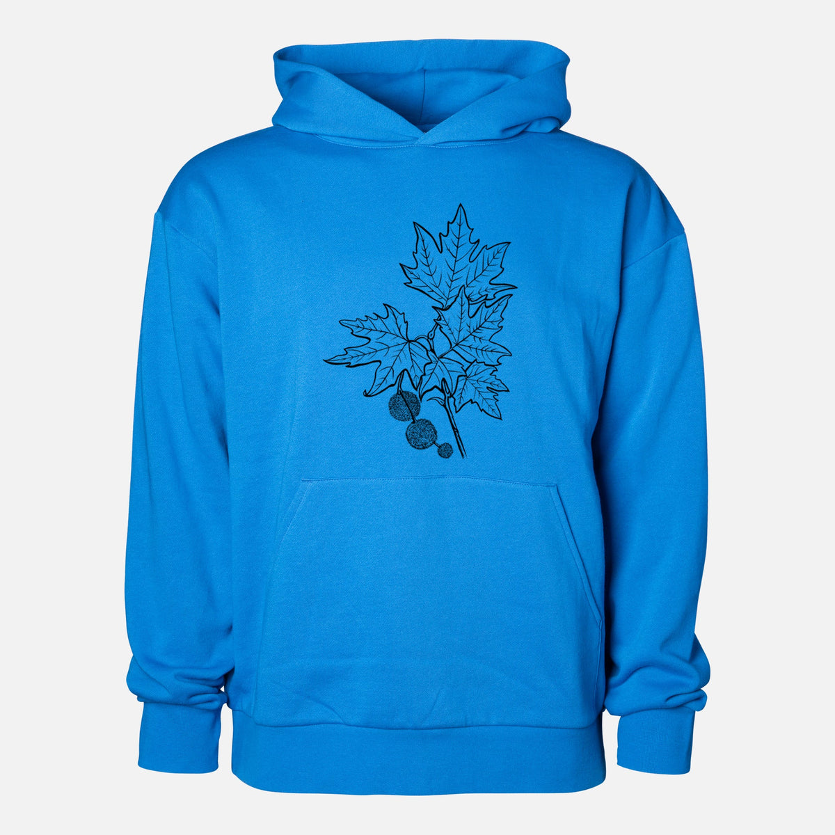 Platanus Orientalis - Oriental Plane Tree Stem with Leaves  - Statement Midweight Hoodie