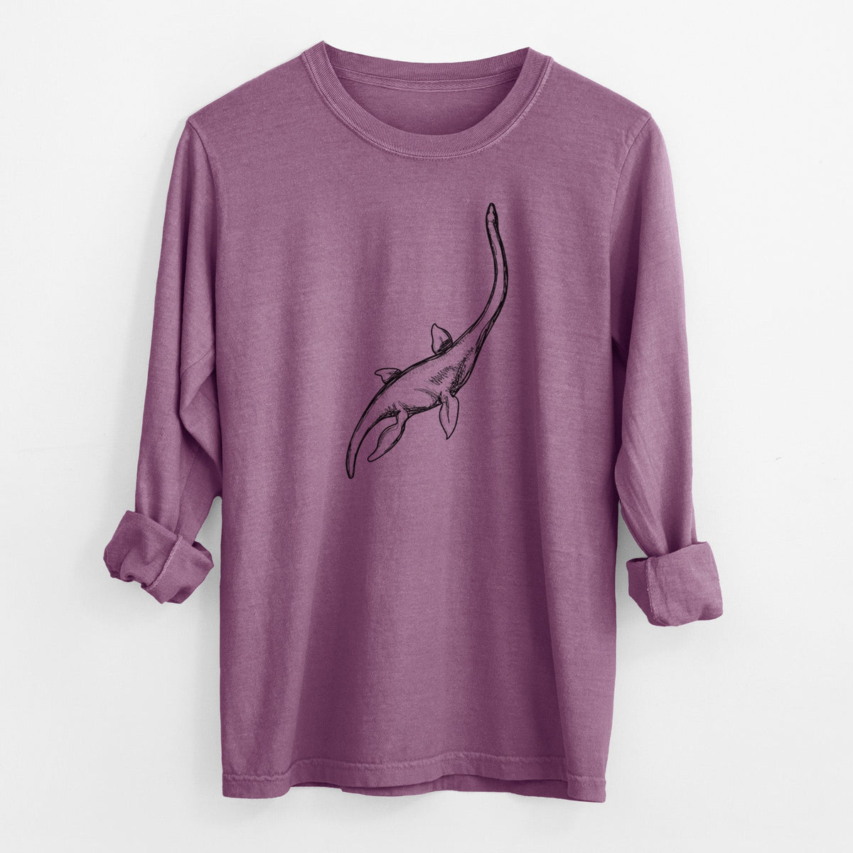 Plesiosaur - Plesiosaurus Dolichodeirus - Men's Heavyweight 100% Cotton Long Sleeve