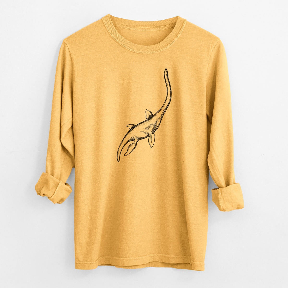 Plesiosaur - Plesiosaurus Dolichodeirus - Men's Heavyweight 100% Cotton Long Sleeve