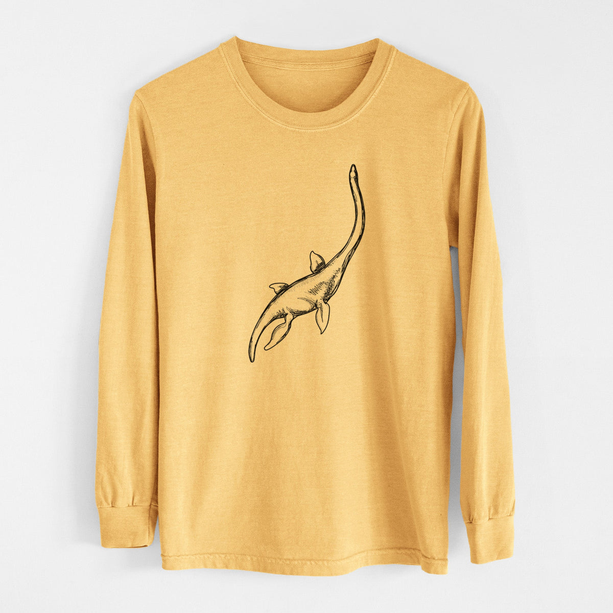 Plesiosaur - Plesiosaurus Dolichodeirus - Men's Heavyweight 100% Cotton Long Sleeve