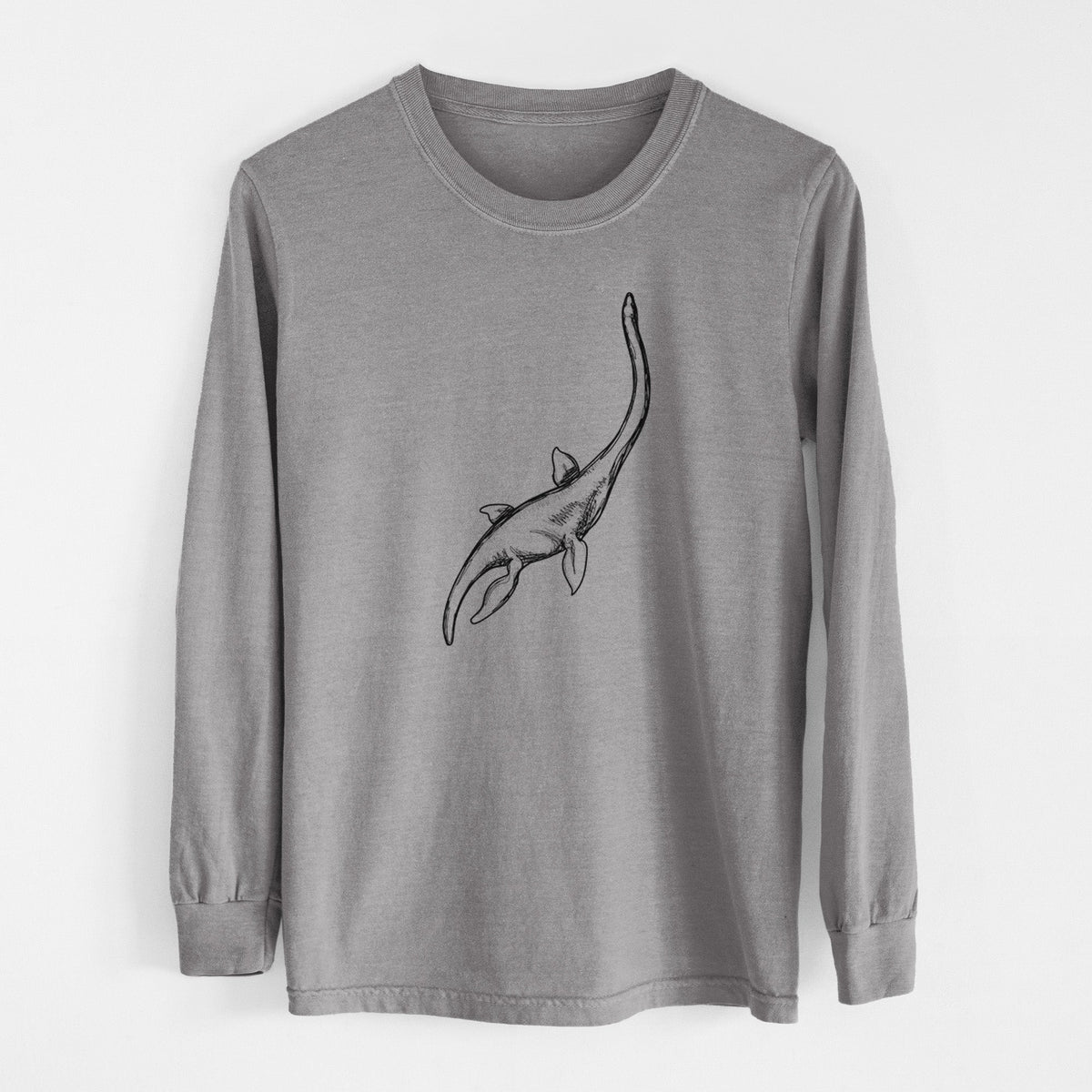 Plesiosaur - Plesiosaurus Dolichodeirus - Men's Heavyweight 100% Cotton Long Sleeve