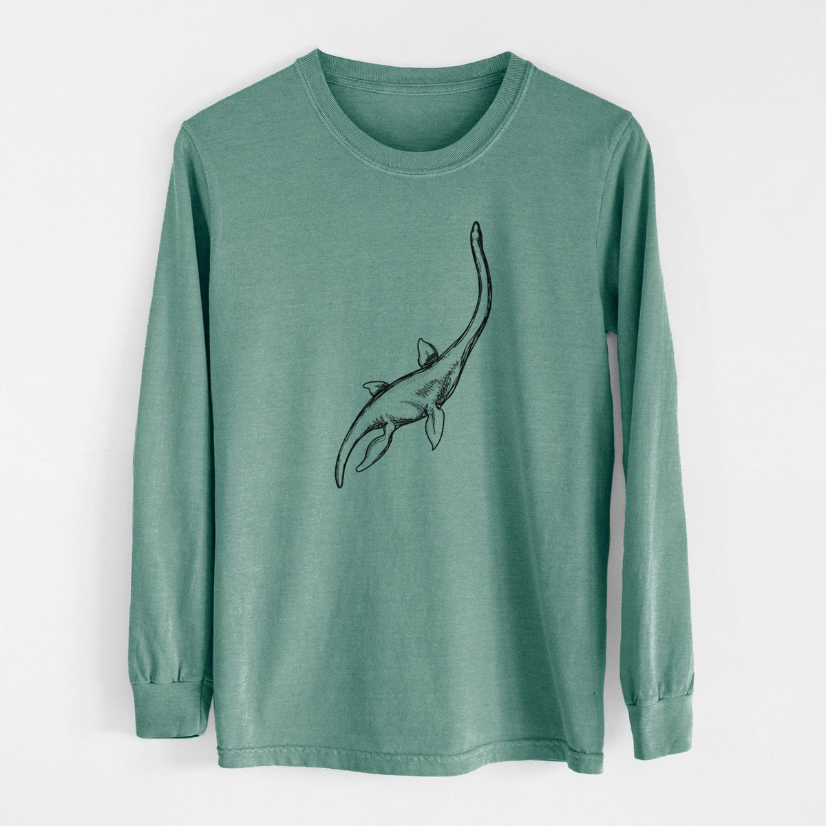 Plesiosaur - Plesiosaurus Dolichodeirus - Men's Heavyweight 100% Cotton Long Sleeve