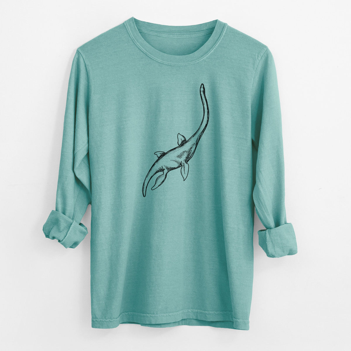 Plesiosaur - Plesiosaurus Dolichodeirus - Men's Heavyweight 100% Cotton Long Sleeve