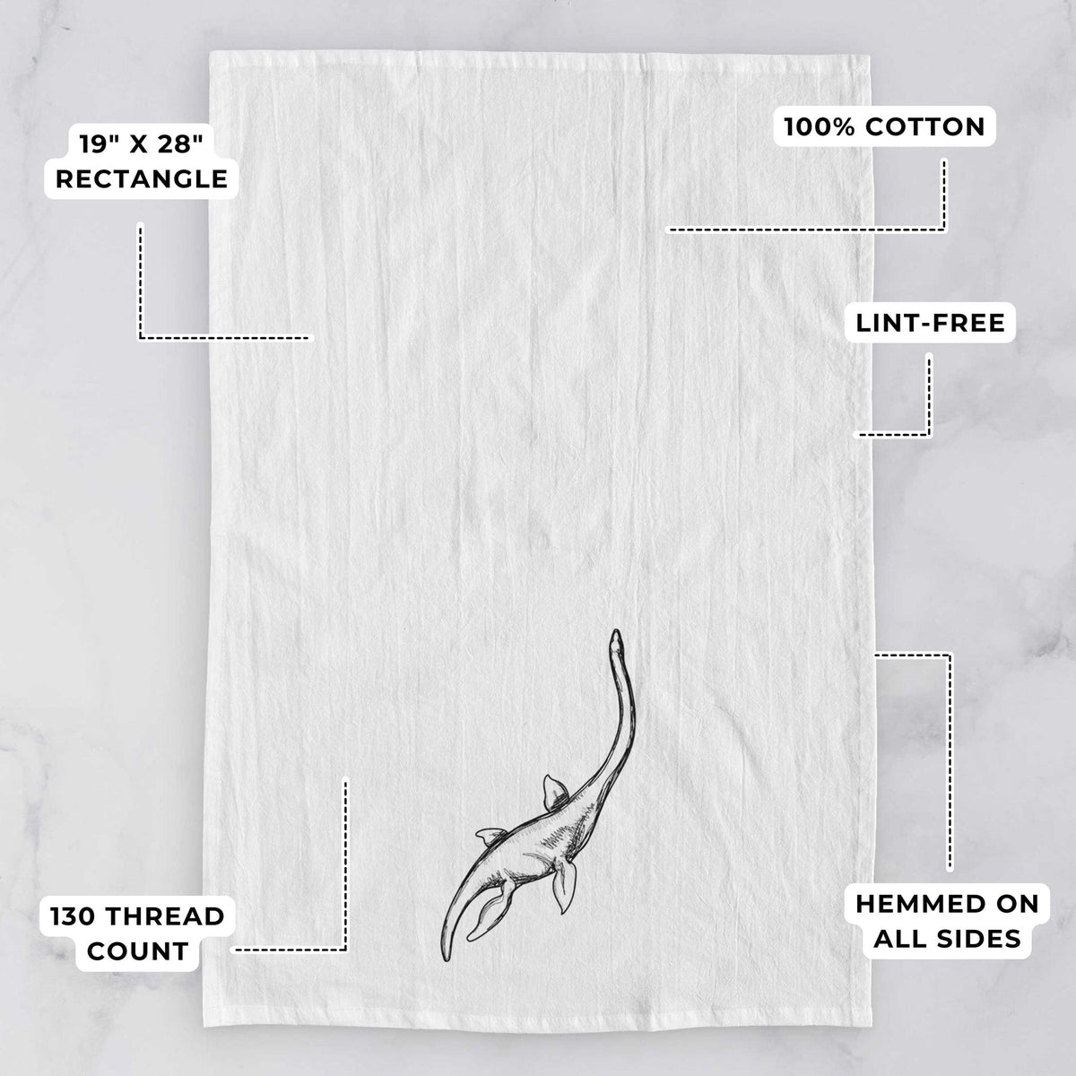Plesiosaur - Plesiosaurus Dolichodeirus Tea Towel