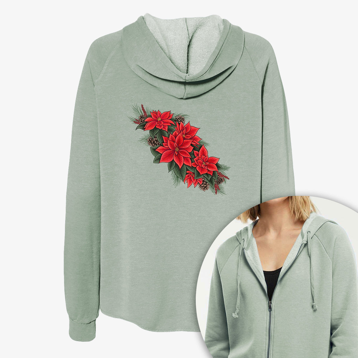 Poinsettia - Women's Cali Wave Zip-Up Sweatshirt