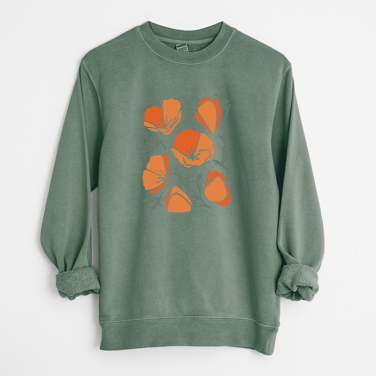 Poppy Vibes - Unisex Pigment Dyed Crew Sweatshirt