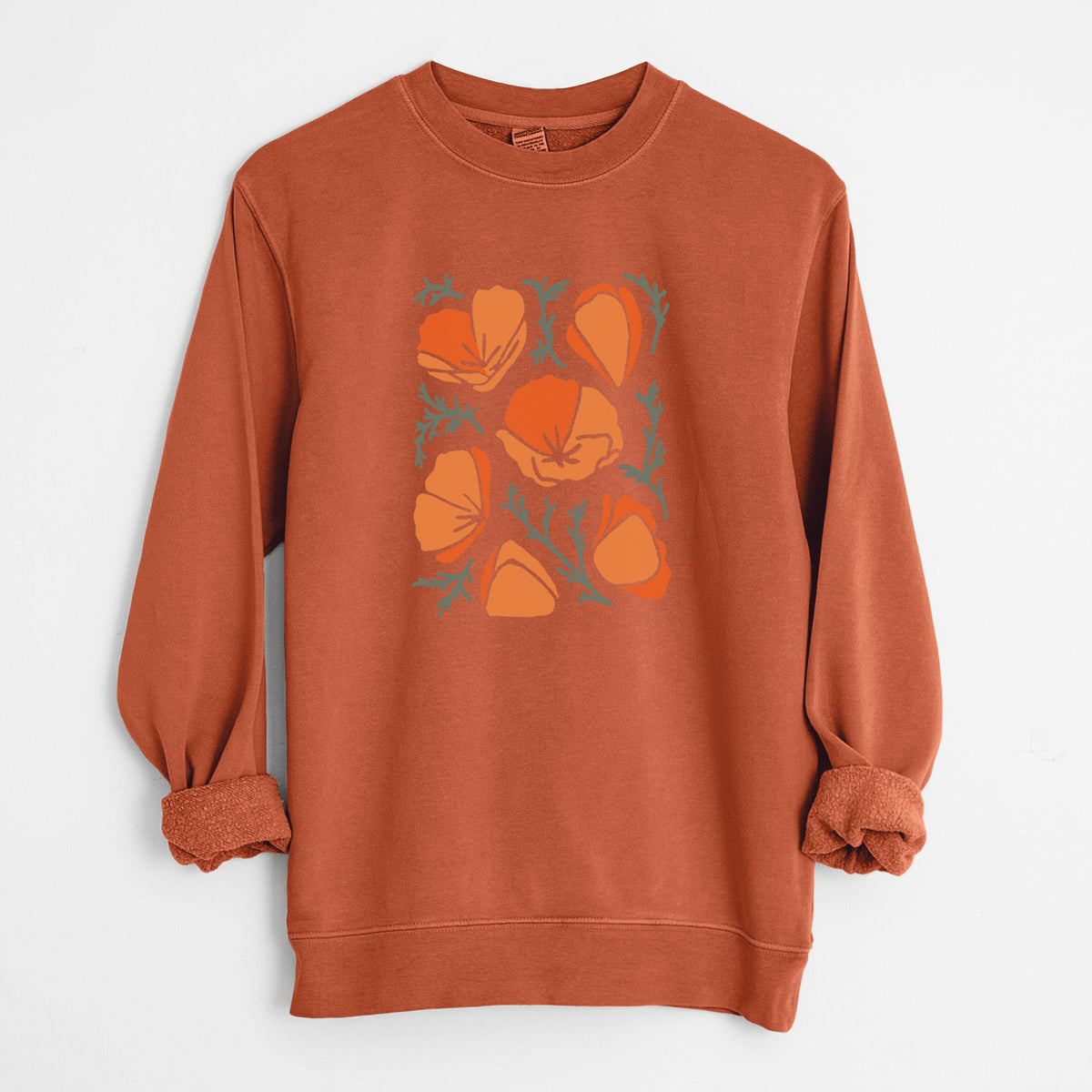 Poppy Vibes - Unisex Pigment Dyed Crew Sweatshirt