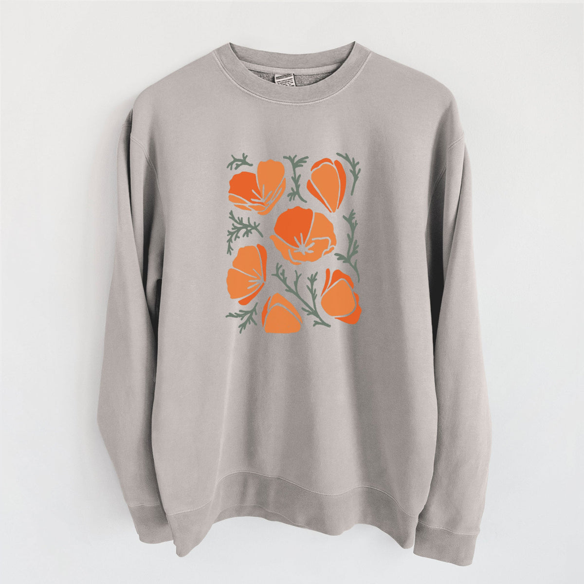 Poppy Vibes - Unisex Pigment Dyed Crew Sweatshirt
