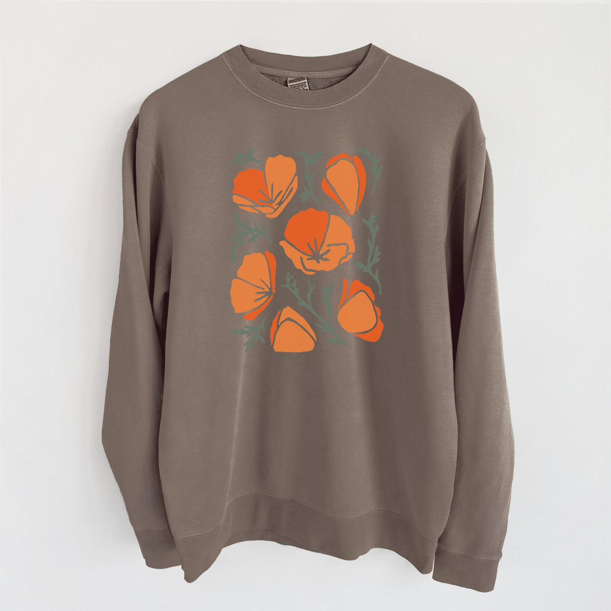 Poppy Vibes - Unisex Pigment Dyed Crew Sweatshirt