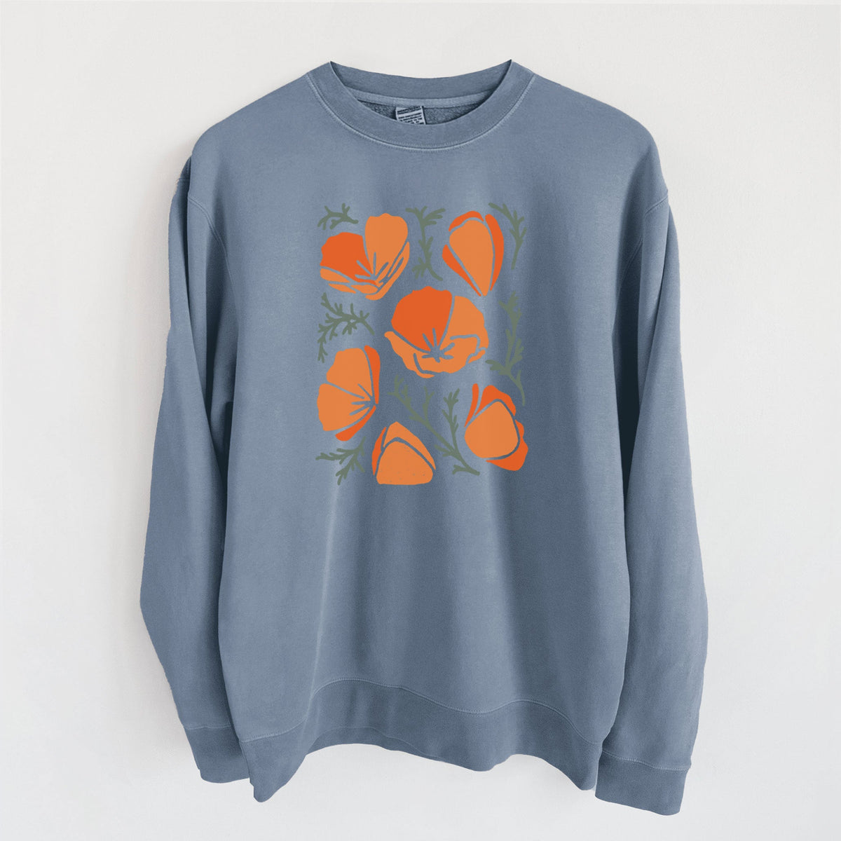 Poppy Vibes - Unisex Pigment Dyed Crew Sweatshirt