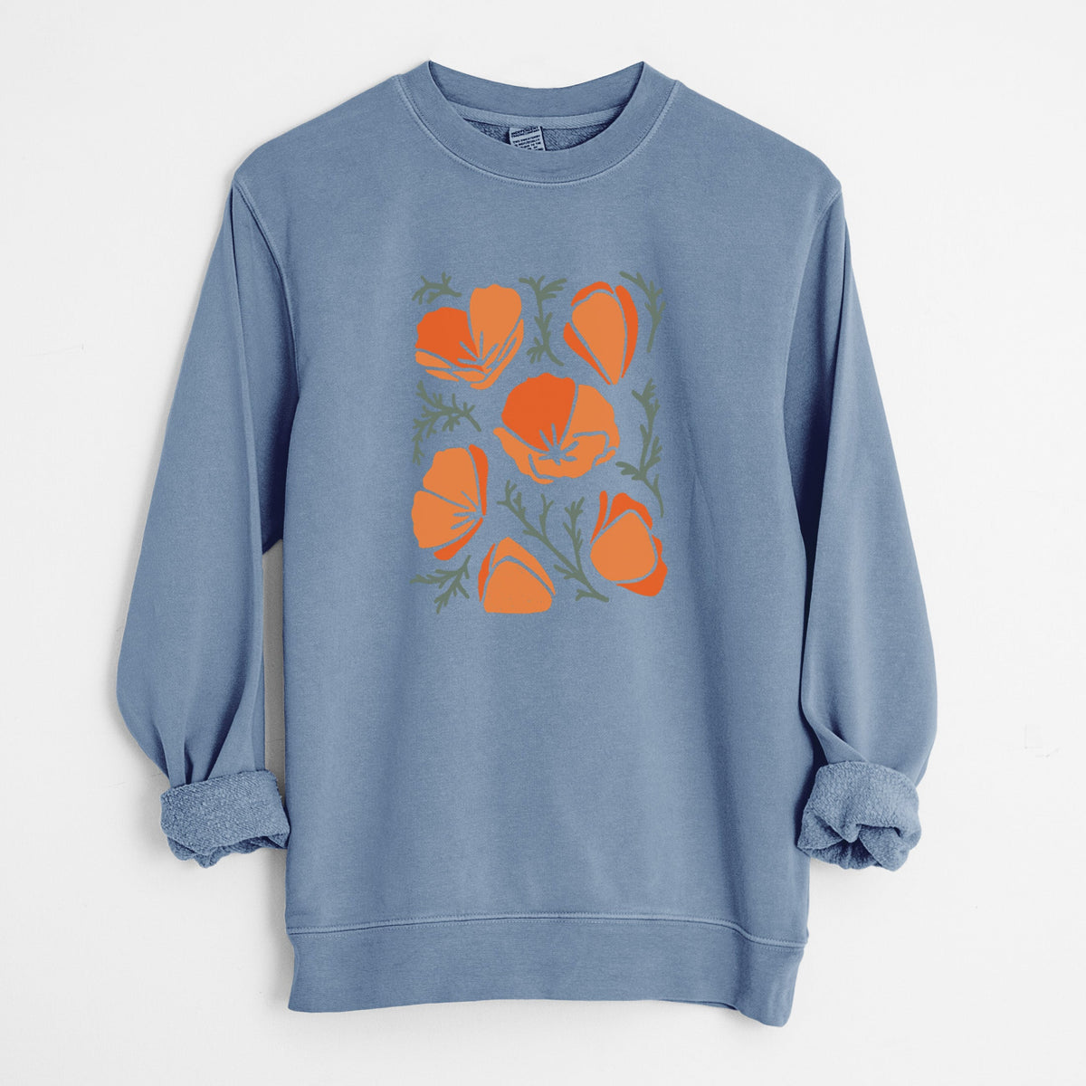 Poppy Vibes - Unisex Pigment Dyed Crew Sweatshirt