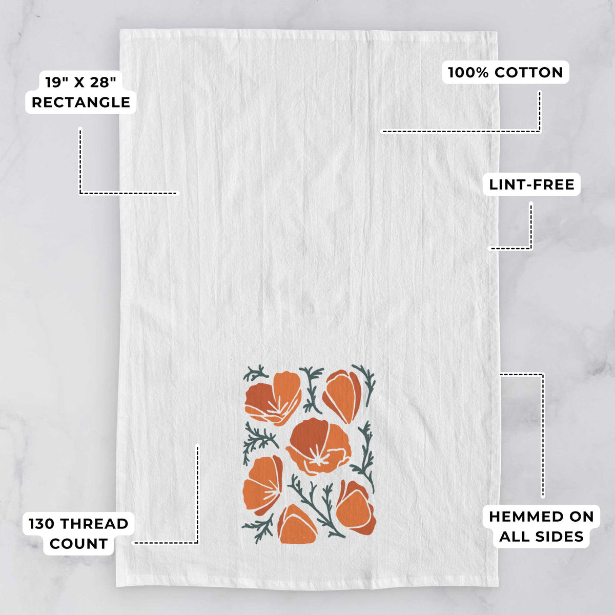 Poppy Vibes Tea Towel