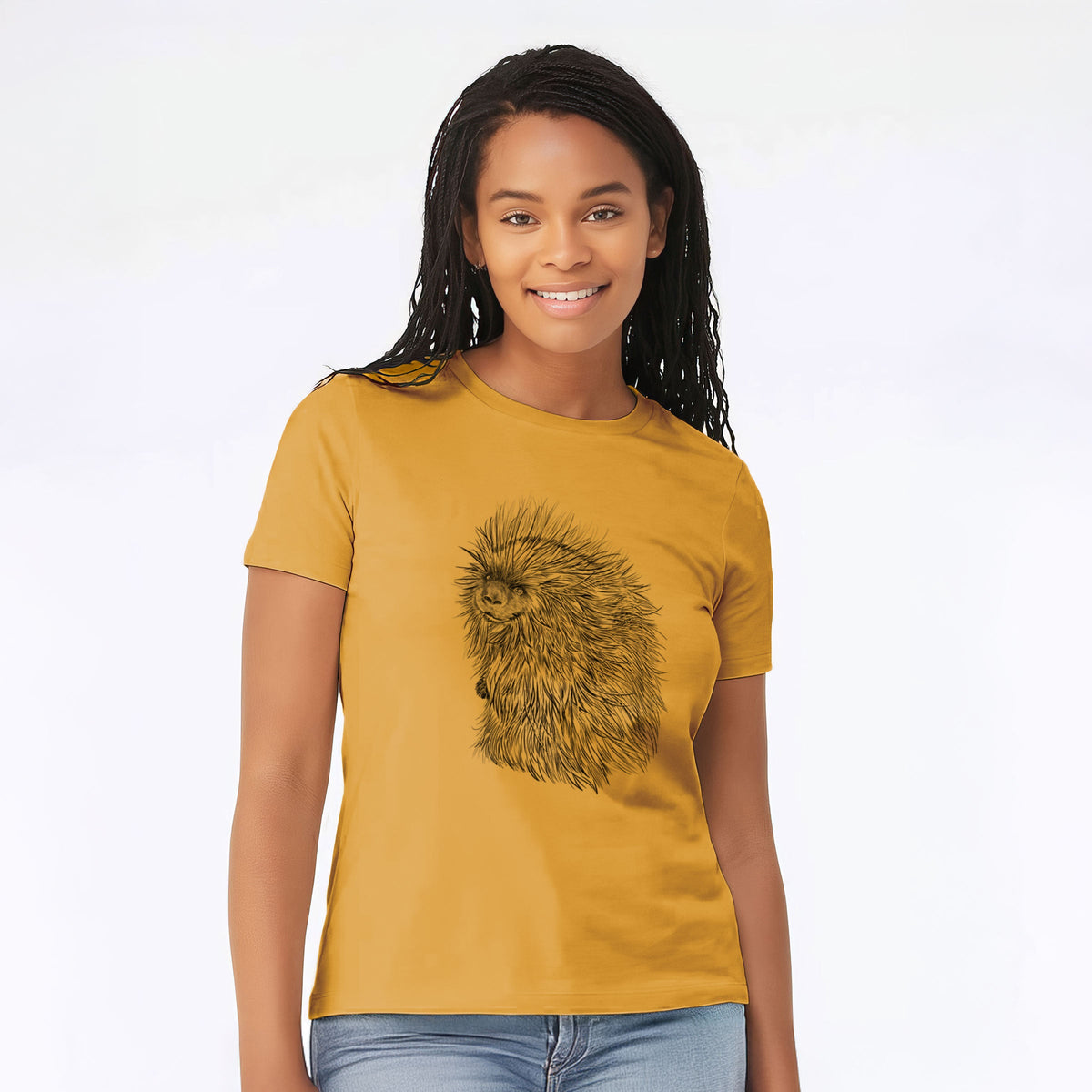 North American Porcupine - Erethizon dorsatum - Women's Lightweight Relaxed Fit 100% Cotton Crewneck
