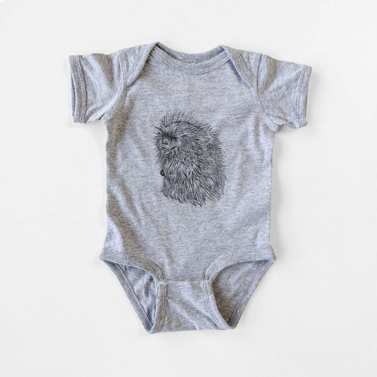 North American Porcupine - Erethizon dorsatum - Baby Fine Jersey Bodysuit