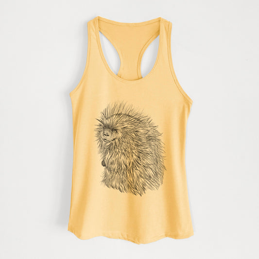 North American Porcupine - Erethizon dorsatum - Women's Racerback Tanktop