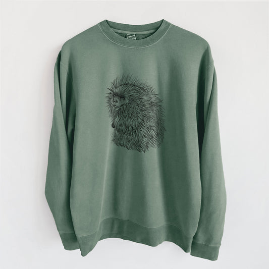North American Porcupine - Erethizon dorsatum - Unisex Pigment Dyed Crew Sweatshirt